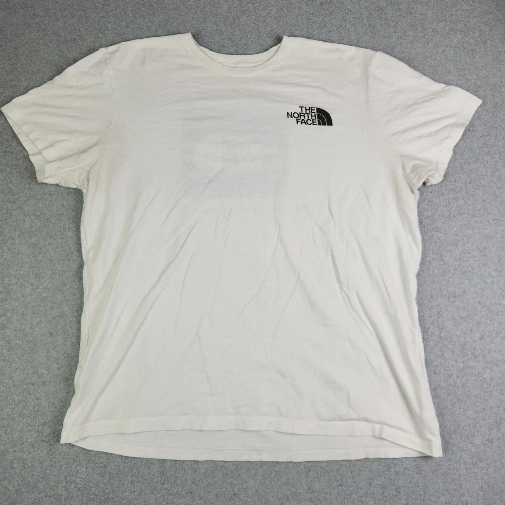The North Face Never Stop Exploring T-Shirt Mens 2XL White Graphic Print Cotton‎